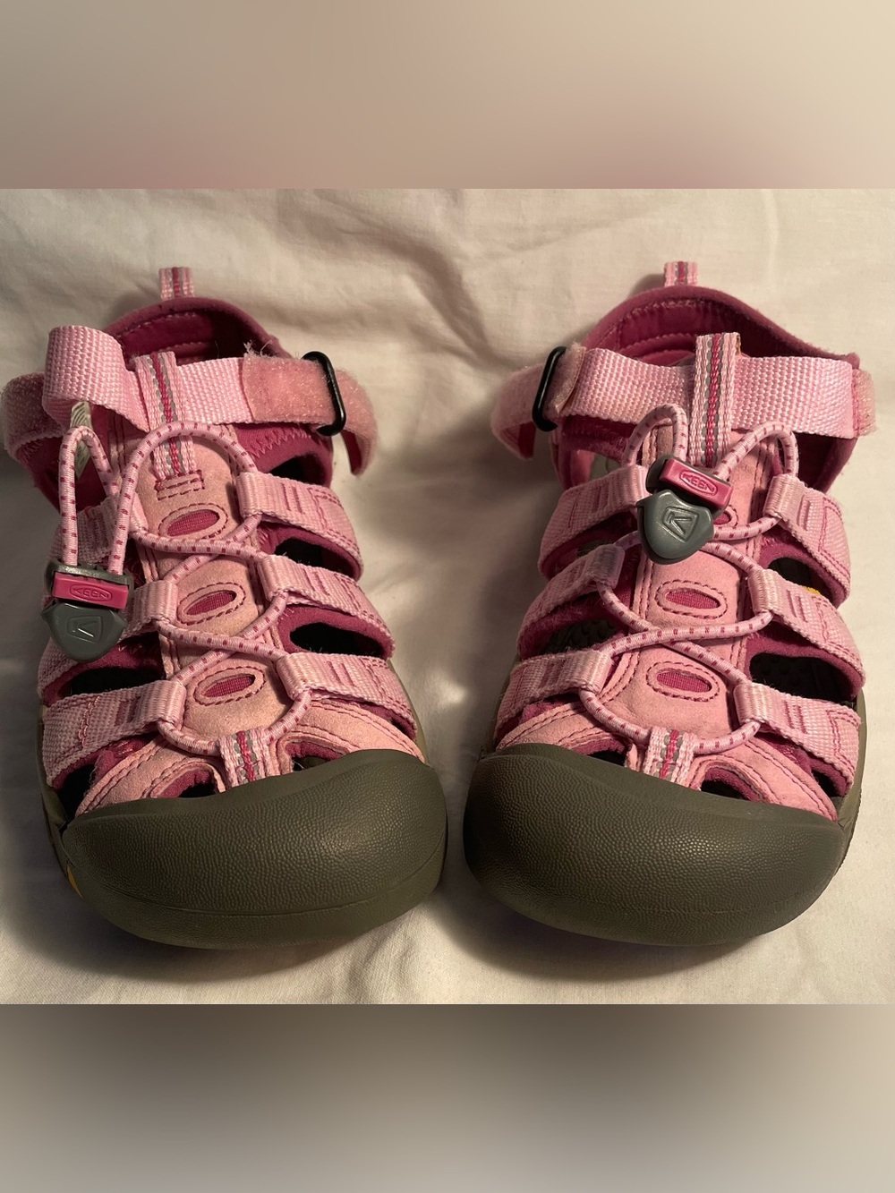 KEEN Newport H2 sandals for kids in a pink and gray colorway Adventure Sandals - Picture 10 of 11